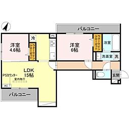 STグランツ 2LDKの間取図画像