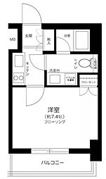 東京メトロ丸ノ内線 西新宿駅 徒歩3分の賃貸マンション 4階1Kの間取り
