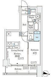 ロイヤルパークス赤羽サウス 6階1LDKの間取り