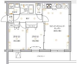 VERXEED STAIR HIGASHI JUJO EKIMAE 2LDKの間取図画像