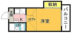 レオパレス本厚木第35 1Kの間取図画像