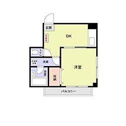 ダイアモンドレジデンス押上 1DKの間取図画像