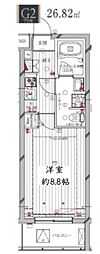 レガリス洗足池 1Kの間取図画像