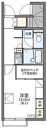 レオパレスグレイシャス 1Kの間取図画像