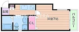 Osaka Metro谷町線 野江内代駅 徒歩7分の賃貸マンション 4階1Kの間取り