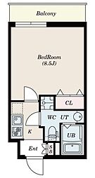 GRANPASEO神楽坂 1Kの間取図画像