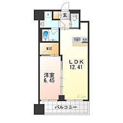 南海高野線 住吉東駅 徒歩12分の賃貸マンション 7階1LDKの間取り