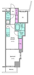 RESIDIAIRIYA 1DKの間取図画像