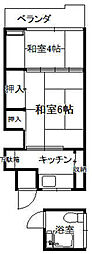 大和荘 2Kの間取図画像