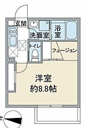 ゴールドヒルズV 3階1Kの間取り