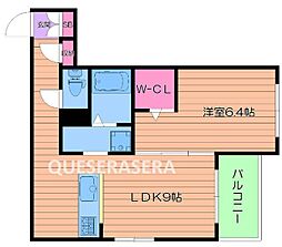 シャーメゾン花水木 3階1LDKの間取り