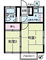 コーポ荒井 2Kの間取図画像