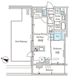 パークアクシス西馬込 5階1LDKの間取り