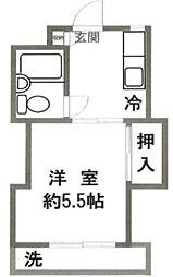 フジハイツ 1Kの間取図画像