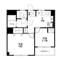 ダイヤモンドレジデンス東日暮里第2 2DKの間取図画像