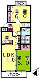 ネクサス東領家 2LDKの間取図画像