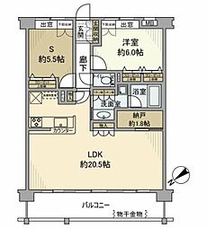 アトランティス津田沼II 3階1SLDKの間取り