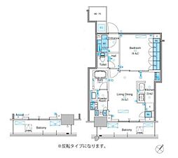 パークアクシス豊洲キャナル 1LDKの間取図画像