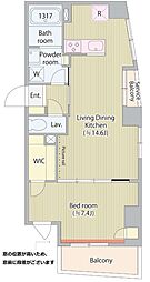 グラススペース 2階1LDKの間取り