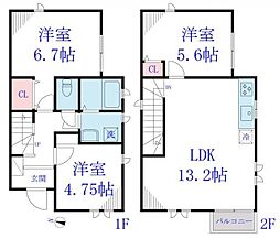 フロンティア タウン法典 3LDKの間取り