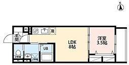 千葉市花見川区幕張町5丁目アパート 1LDKの間取図画像