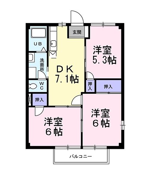 ニューヴエルデイ ｜大阪府堺市西区上(賃貸アパート3DK・1階・52.17㎡)の写真 その2