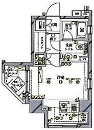 アクロス文京 2階ワンルームの間取り