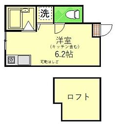 クオーレ向ヶ丘遊園 1階ワンルームの間取り