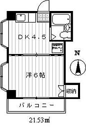 コーポソレイユ 2階1Kの間取り