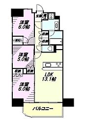 プレシス八王子 2階3LDKの間取り