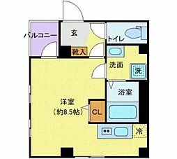 都営新宿線 大島駅 徒歩5分の賃貸マンション 4階ワンルームの間取り