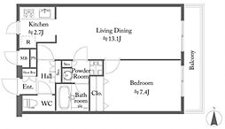 プレール・ドゥーク新宿中落合 4階1LDKの間取り