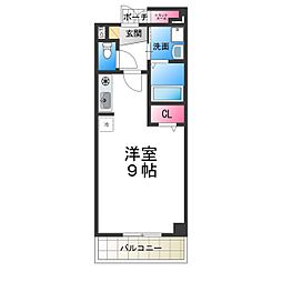 メゾンクレール 1Kの間取図画像