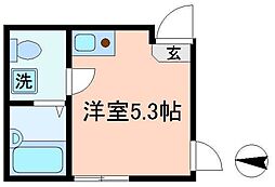 サンシャイン南馬込 ワンルームの間取図画像
