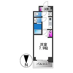 SOLメイクス寺田町GRAN 1Kの間取図画像