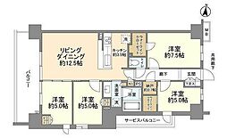 シティテラス八千代緑が丘ブリーズコートE棟 4LDKの間取図画像