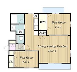マンション　アール 2階1SLDKの間取り