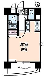 アムス志村 5階ワンルームの間取り