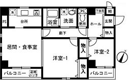 セヴェル方南町 402 4階2LDKの間取り