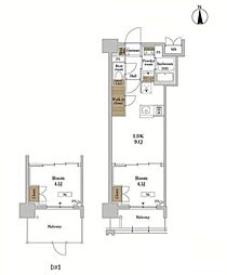 ＲＪＲプレシア蒲田 3階1LDKの間取り
