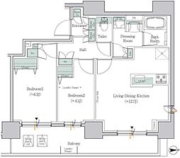 ワンルーフレジデンス板橋大山 11階2LDKの間取り
