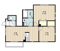 グランドソレイユ 2LDKの間取図画像