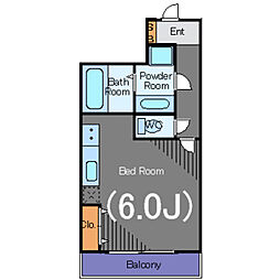ラグジュアリーアパートメント 目黒東山 2階ワンルームの間取り