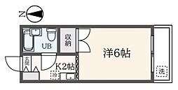 メイプルアベニュー 1階1Kの間取り