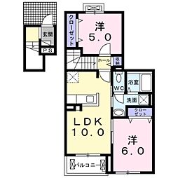 ルミナーレ西浜 2LDKの間取図画像