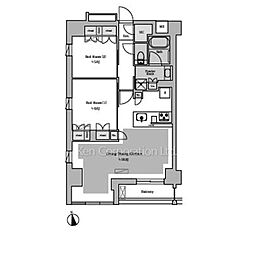 Ｂｒｉｌｌｉａ　ｉｓｔ　池尻大橋 6階2LDKの間取り