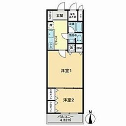 ライオンズマンション白金第2 2Kの間取図画像
