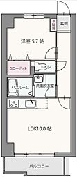 コロッサル六地蔵 1LDKの間取図画像
