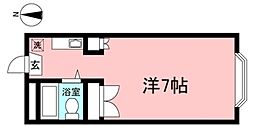 西武国分寺線 鷹の台駅 徒歩22分の賃貸アパート 1階ワンルームの間取り