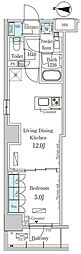パークアクシス押上サウス 1LDKの間取図画像